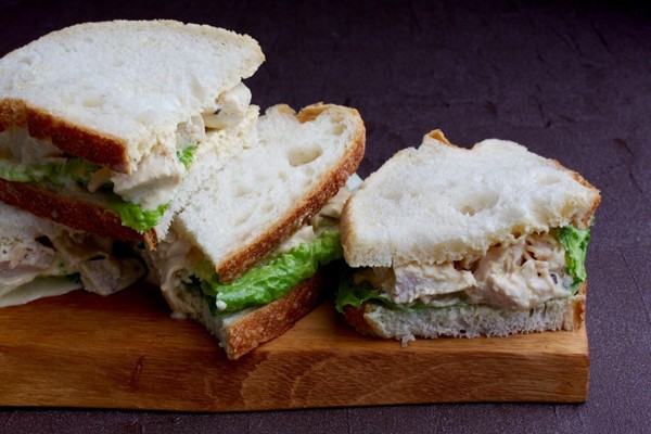 Coronation chicken sandwiches