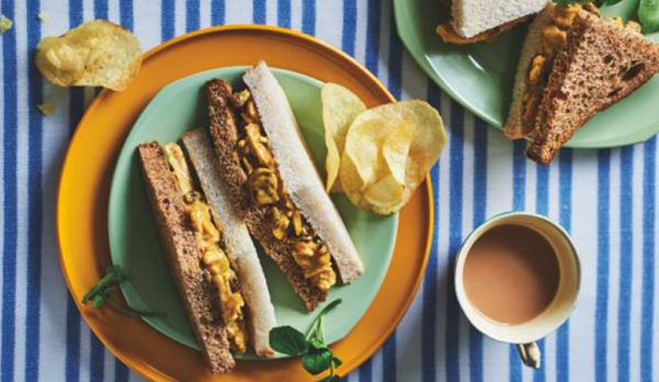 Coronation chicken sandwiches