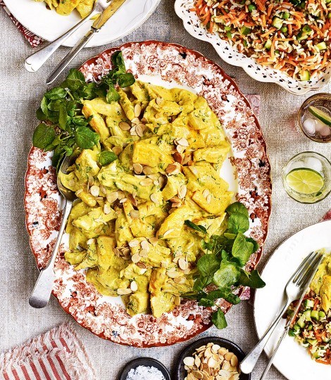Coronation chicken with kitchiri rice salad