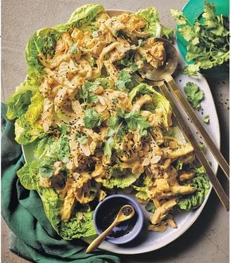Coronation king oyster mushroom salad