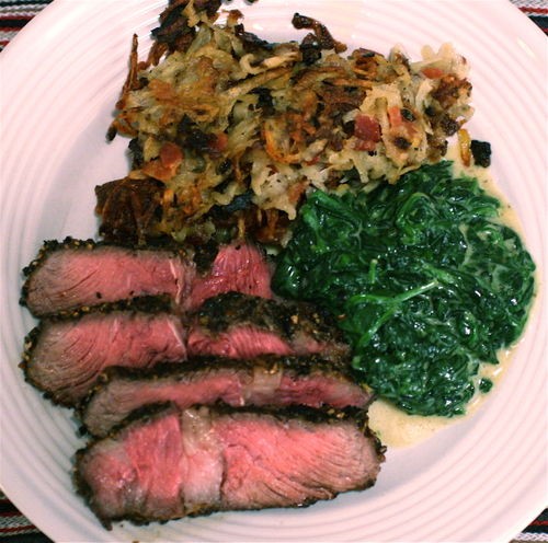 Côte de bœuf with hash browns