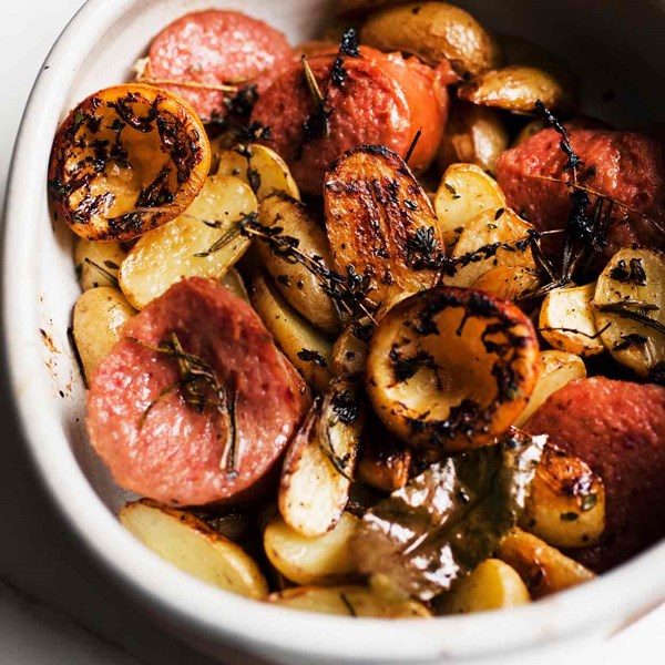 Cotechino with potatoes and lemon