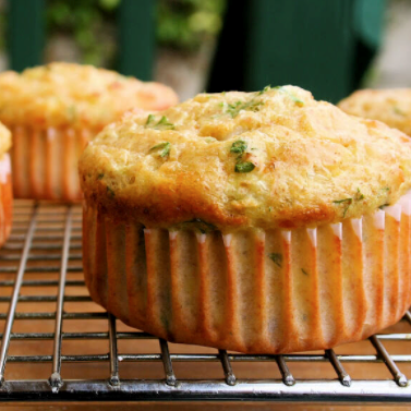 Cottage cheese muffins with cheddar & scallions