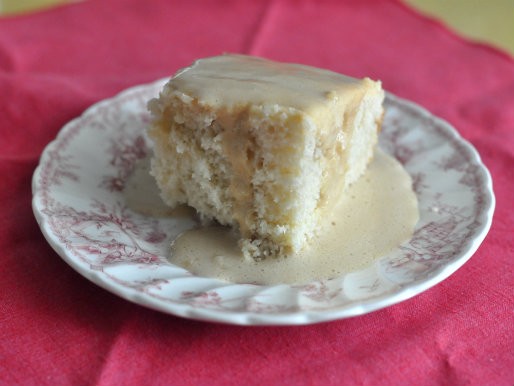 Cottage pudding with brandy caramel sauce