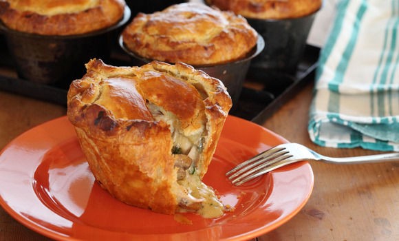 Country chicken and mushroom pies