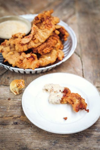Country fried bacon with sausage & onion gravy recipe | Eat Your Books