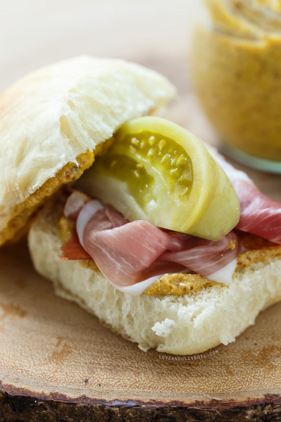 Country ham and pickle sliders