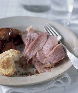 Country ham braised in cider and molasses