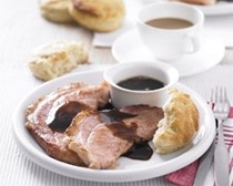 Country ham with red-eye gravy