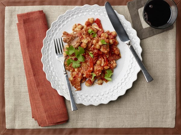 Country-style pork ribs with chorizo tomato sauce