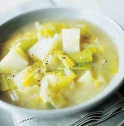 Country-style potato-leek soup