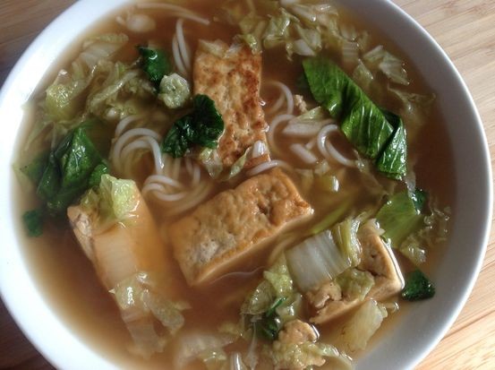 Country style vegetable soup with fermented black beans and tofu