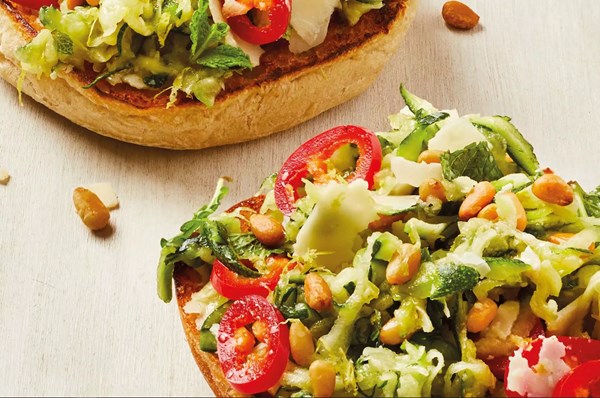 Courgette & mint ciabatta toasts
