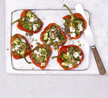 Courgette & quinoa stuffed peppers