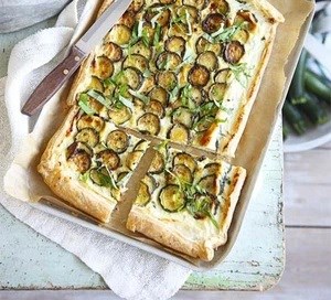 Courgette & ricotta tart