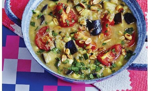 Courgette and aubergine curry