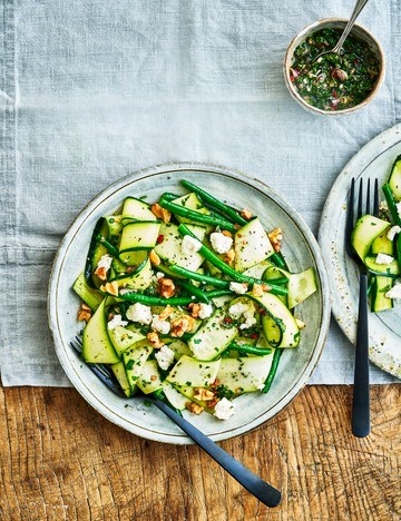 Courgette and chimichurri salad