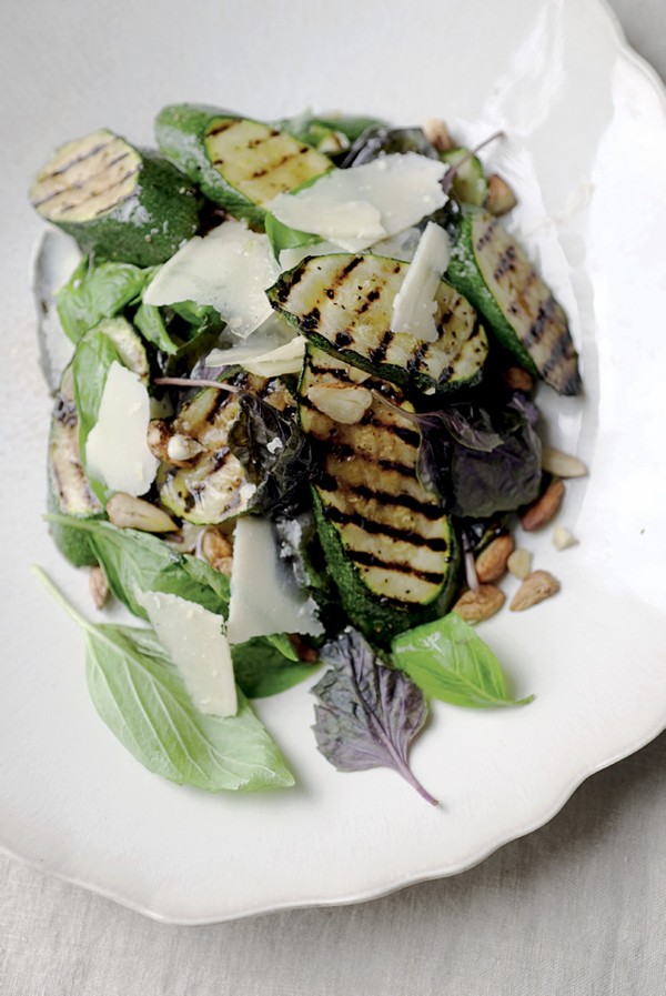 Courgette and cobnut salad