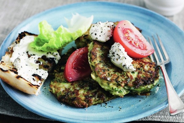 Courgette and feta fritters