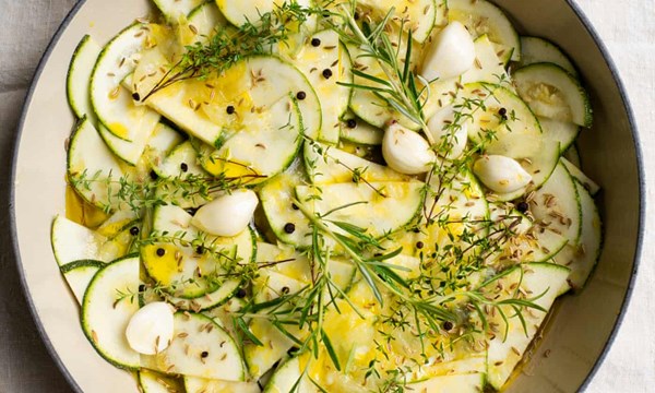Courgette and lemon confit
