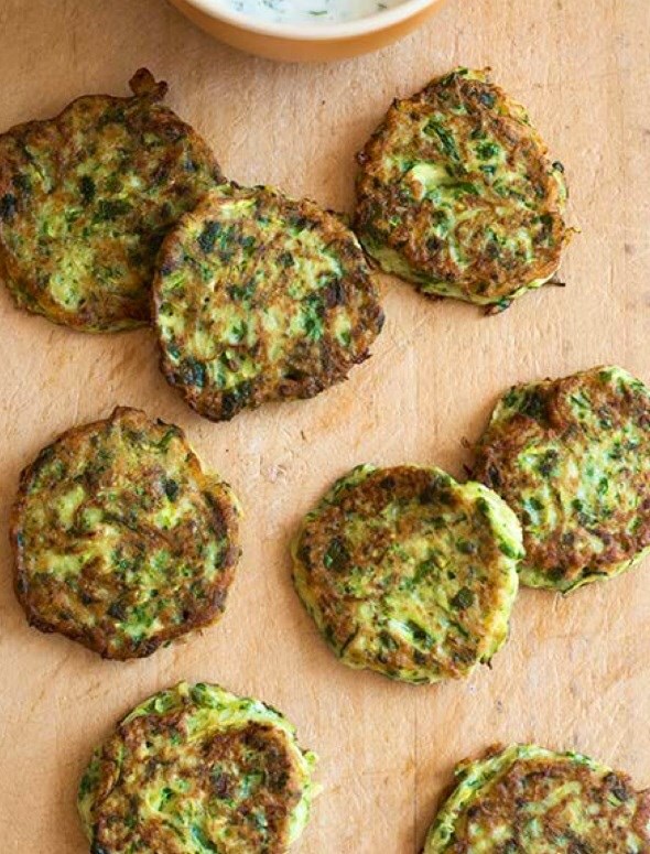 Courgette and mint fritters