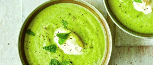 Courgette and mint soup