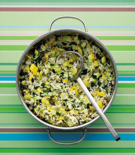 Courgette and pumpkin seed rice