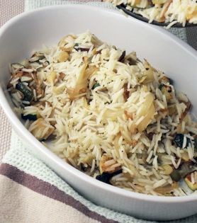 Courgette and pumpkin seed rice