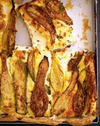 Courgette and ricotta tart