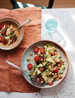 Courgette and spiced peanut salad