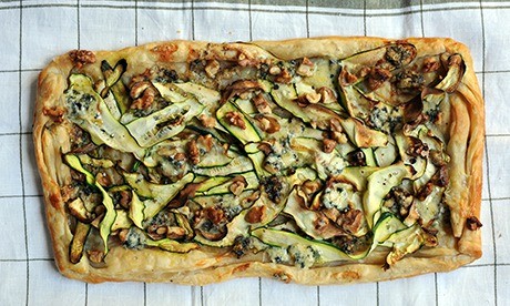 Courgette and Stilton tart