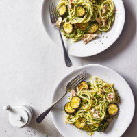 Courgette and tuna linguine