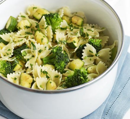 Courgette, broccoli and gremolata pasta
