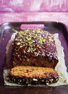 Courgette cake with chocolate ganache