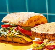 Courgette caprese ciabatta