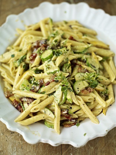 Courgette carbonara