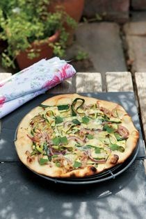 Courgette, chilli and mint pizza