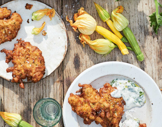 Courgette, cumin and lime fritters