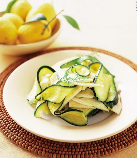 Courgette, fennel, potato and lemon salad