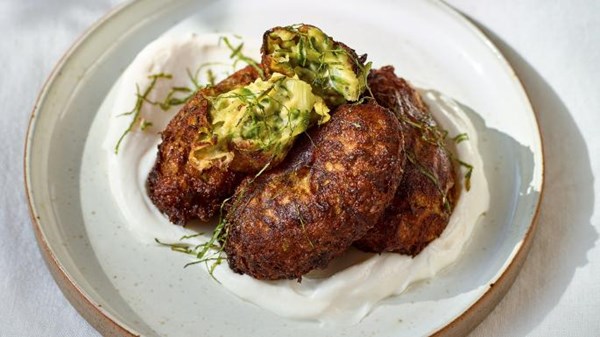 Courgette, feta & mint fritters