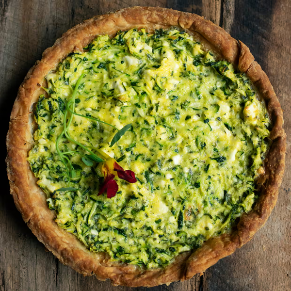 Courgette, feta and tarragon tart