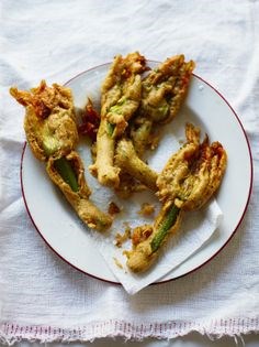 Courgette flower bhajis