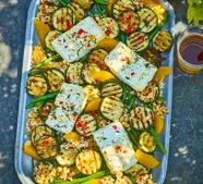 Courgette green bean & feta salad