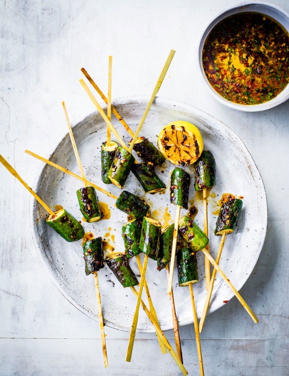 Courgette lollipops