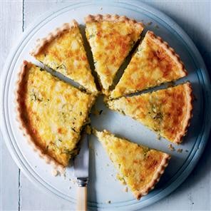 Courgette, onion and cheddar tart