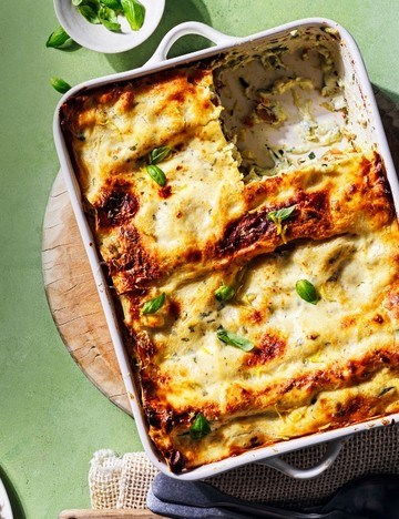 Courgette, Parma ham and lemon ricotta lasagne