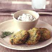 Courgette patties with dill tzatziki