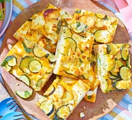 Courgette, potato & feta slice