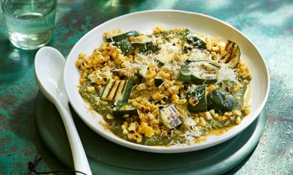 Courgette, sweetcorn and chermoula