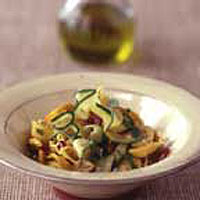 Courgette 'tagliatelle' with tortelloni